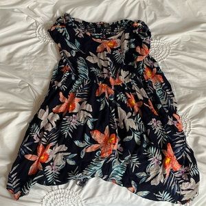5th & love navy floral bathing suit cover up
